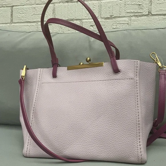 New With Defects MARC JACOBS THE KISS LOCK MINI TOTE Dusty Lilac Multi - Picture 4 of 7